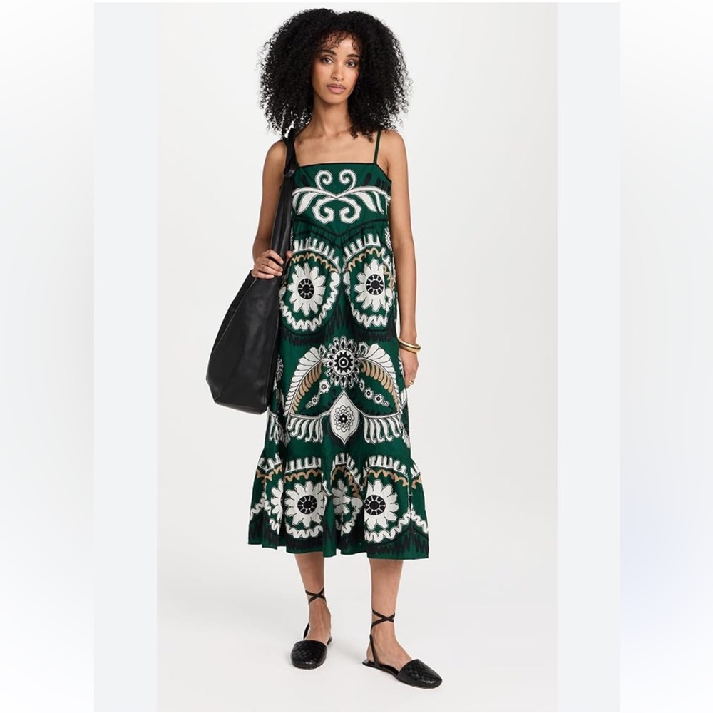 Sea New York Green and White Printed Midi Dress